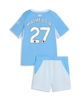 Manchester City Matheus Nunes #27 Maglia Gara Casa Repliche 2026-27 Bambino Maniche Corte